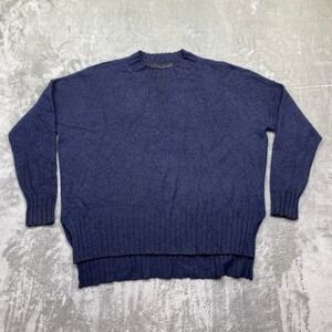 360 Cashmere Navy Blue 100% Cashmere Crew Neck Sweater Size XS Boho